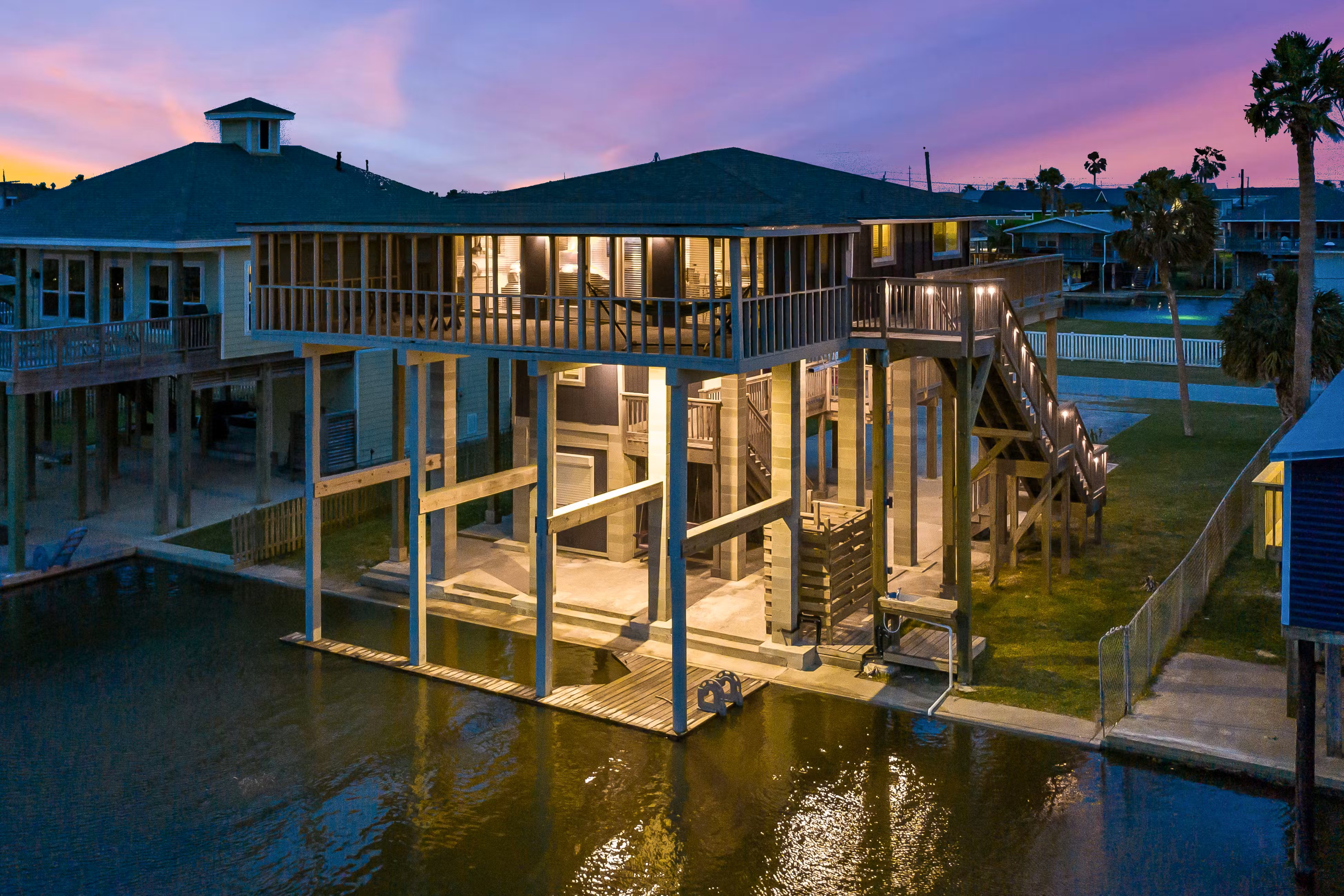 A beautiful house on a canal with a private dock.